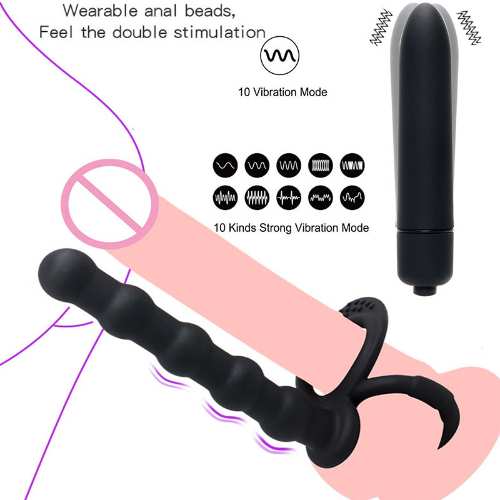 Buy Beaded Dual Penetrator – Silicone Toy in Lebanon — Vexa Store